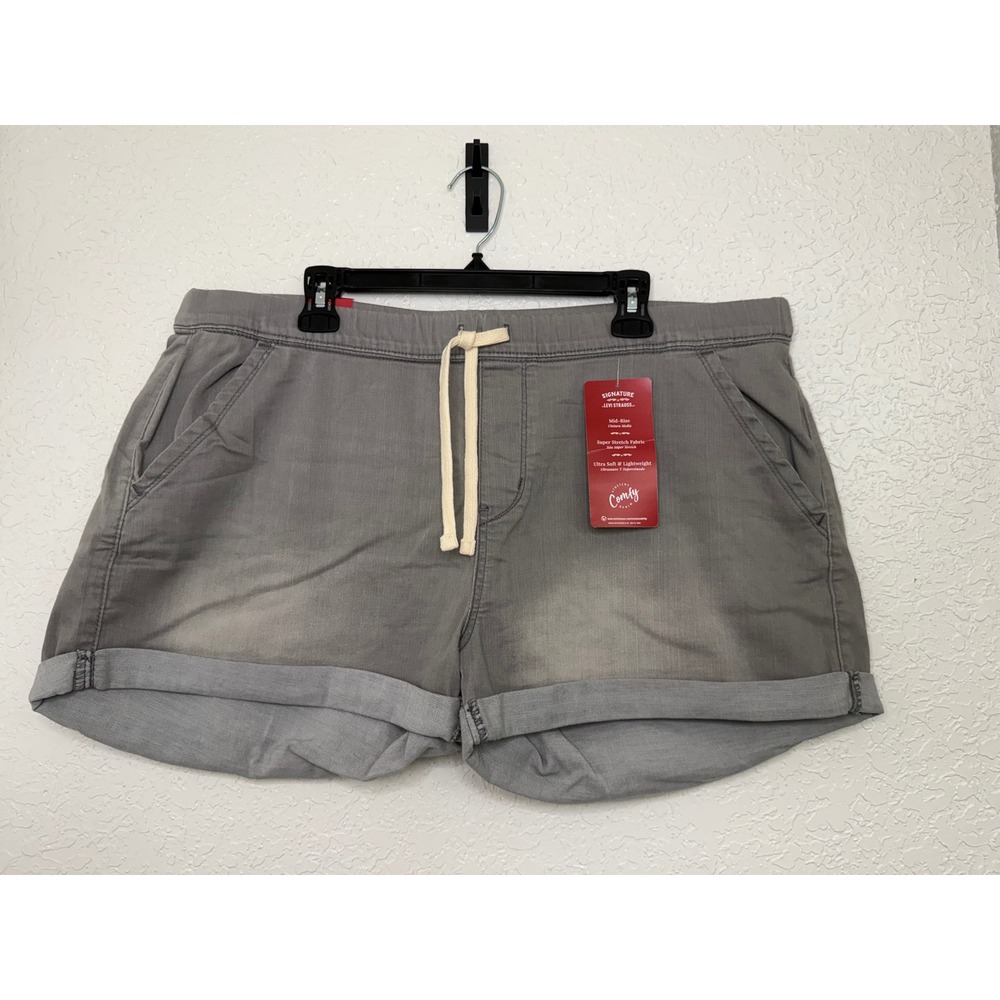 Signature by Levi Strauss Womens Gray Modern Super Stretch Chino Shorts 3XL NEW